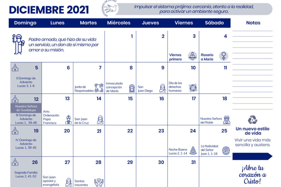 agenda diciembre 2021