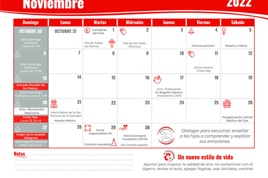 Agenda Noviembre CEFAS