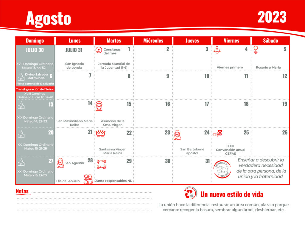 Agenda AGOSTO CEFAS