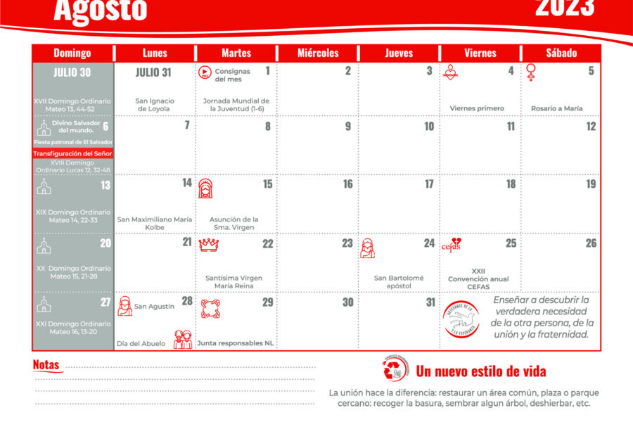 Agenda AGOSTO CEFAS